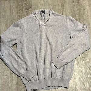 Le Chateau Soft Gray V-Neck Men's Sweater